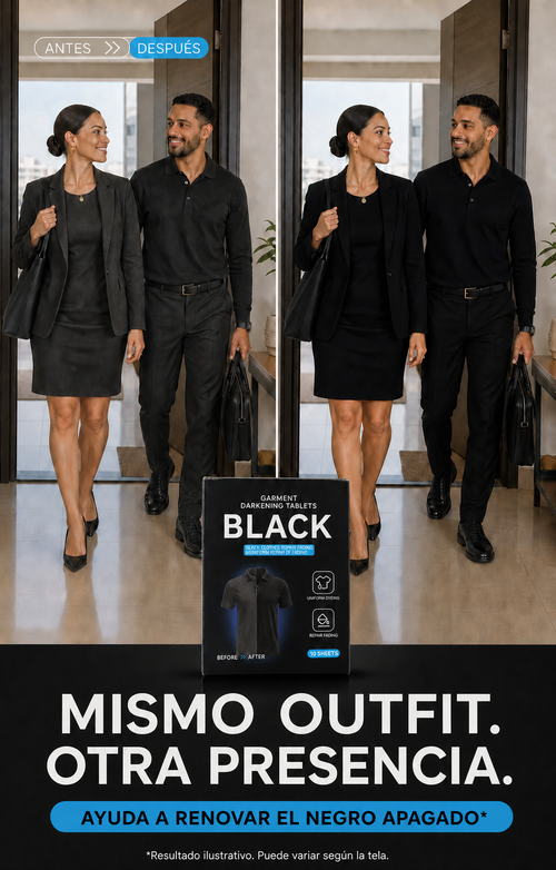 BLACK · Hojas para renovar prendas negras · 10 unidades