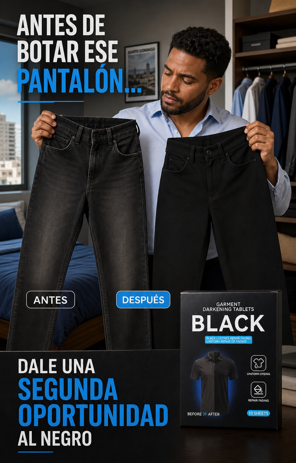 BLACK · Hojas para renovar prendas negras · 10 unidades