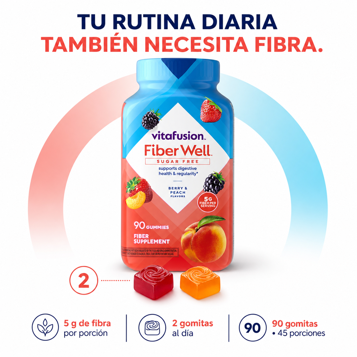 Vitafusion Fiber Well Gummies de Fibra · 90 unidades