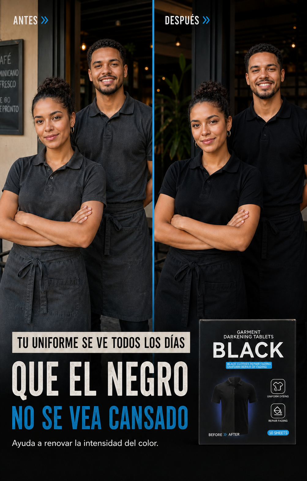 BLACK · Hojas para renovar prendas negras · 10 unidades
